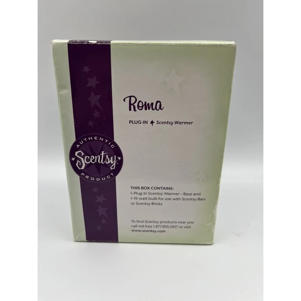 Scentsy Roma Red Ceramic Plug-In Wax Warmer Nightlight Round w/ Box Retired